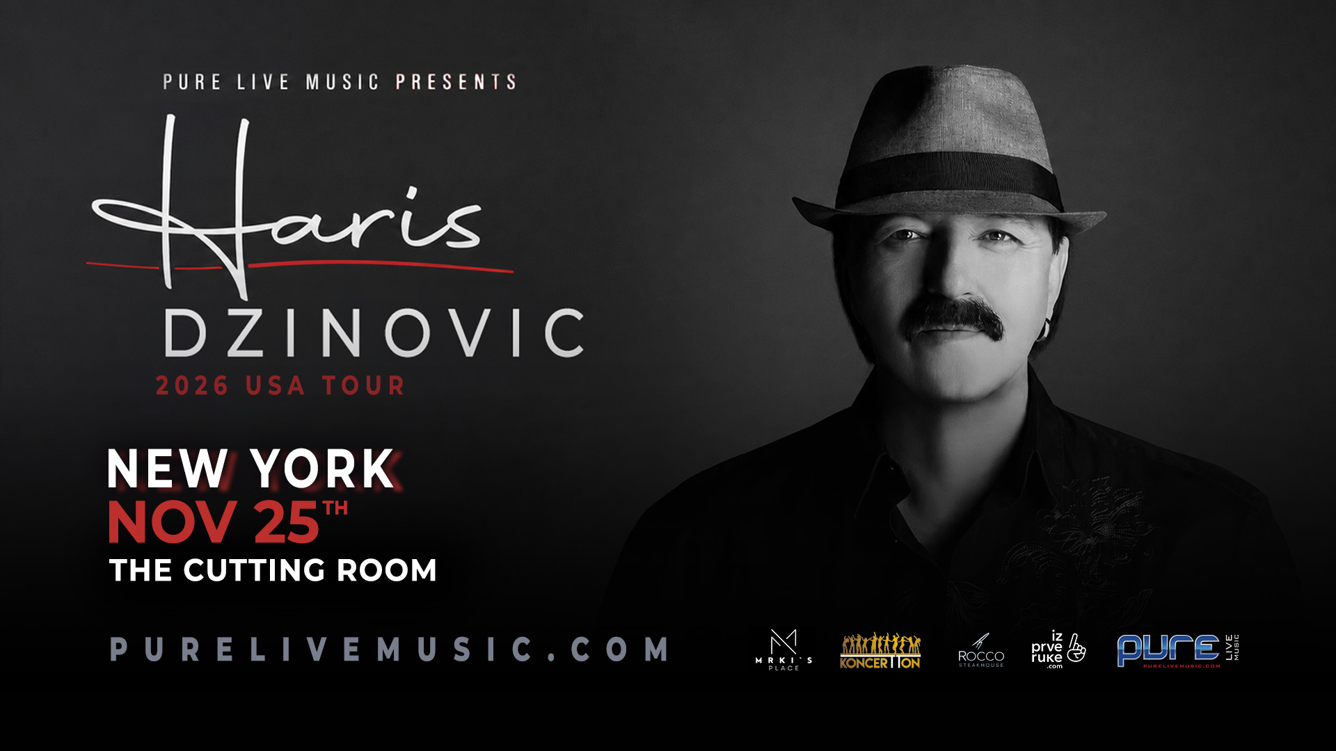 Haris Dzinovic - Live in New York, November 25, 2026, The Cutting Room